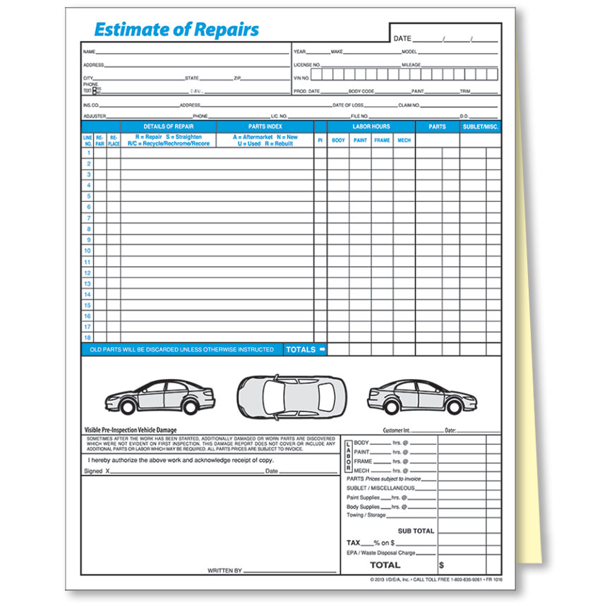 free-printable-auto-repair-forms