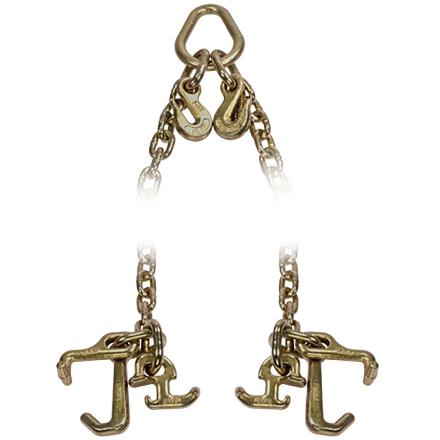 Towing V-Chain with R, T & Mini J Hooks and 3' Legs